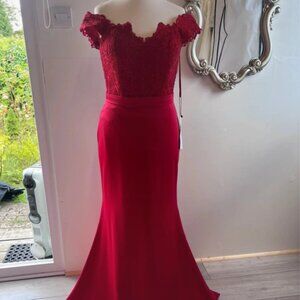 Red Evening New with tags Red full length gown cruise